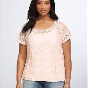 Torrid Blush Sheer Lace Top